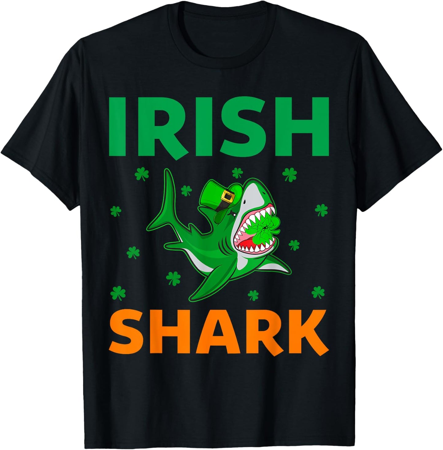 Shark Lover Leprechaun Lucky Irish Shark St. Patrick's Day T-Shirt - T-Shirt | Black