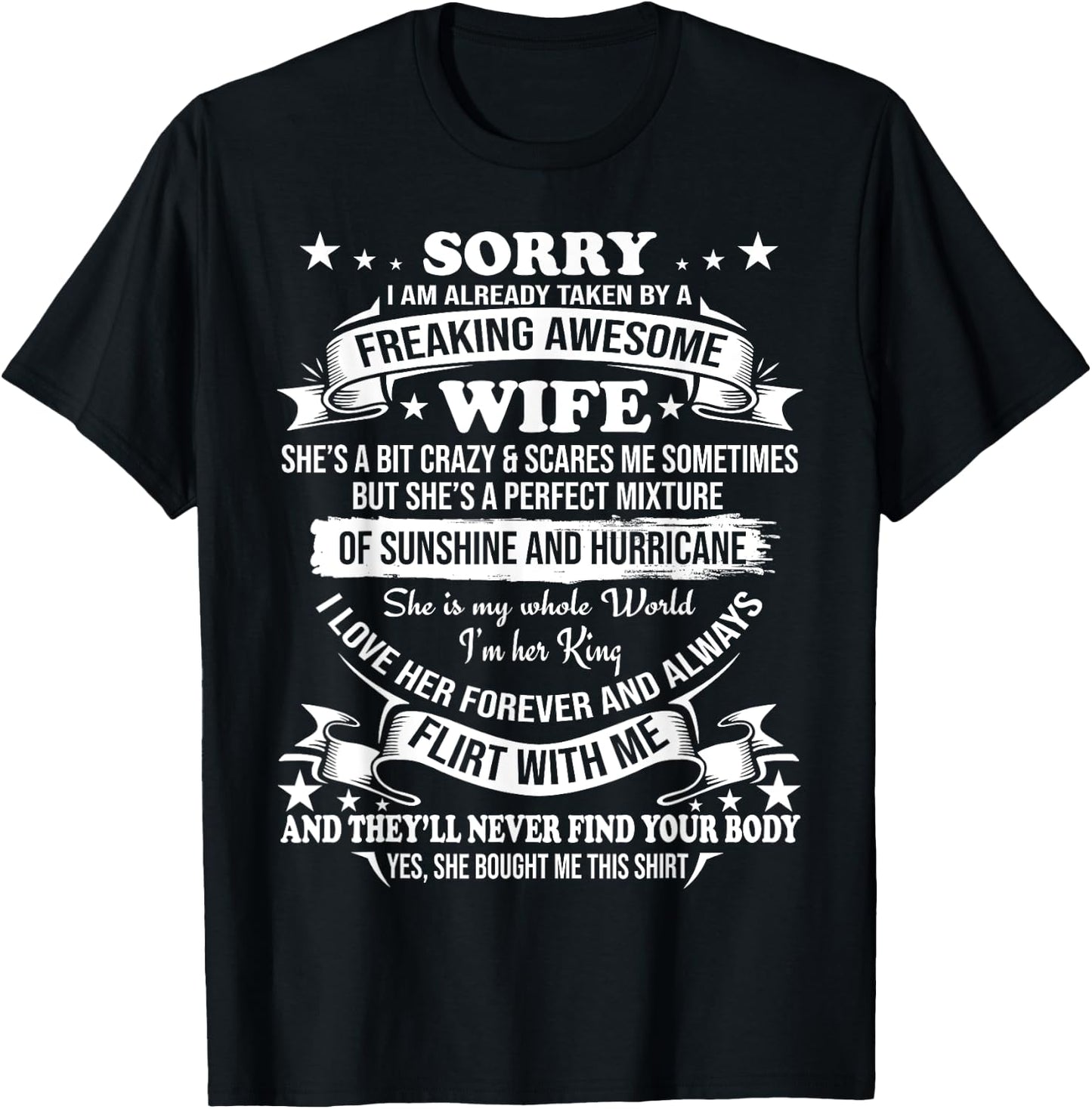 Sorry I am already taken by awesome Wife Valentine Day T-Shirt - T-Shirt | Black