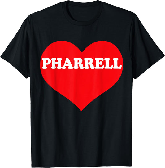 I Heart Pharrell, I Love Pharrell Custom T-Shirt - T-Shirt | Black