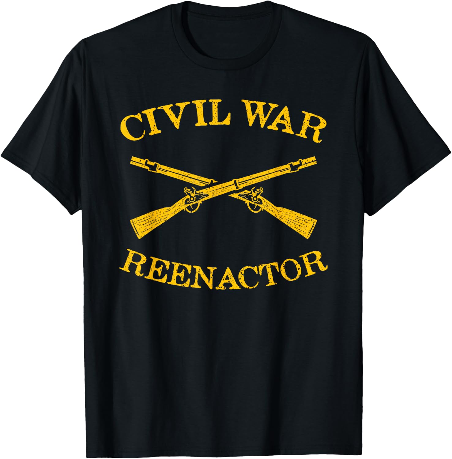 Civil war reenactor - civil war reenactment T-Shirt - T-Shirt | Black