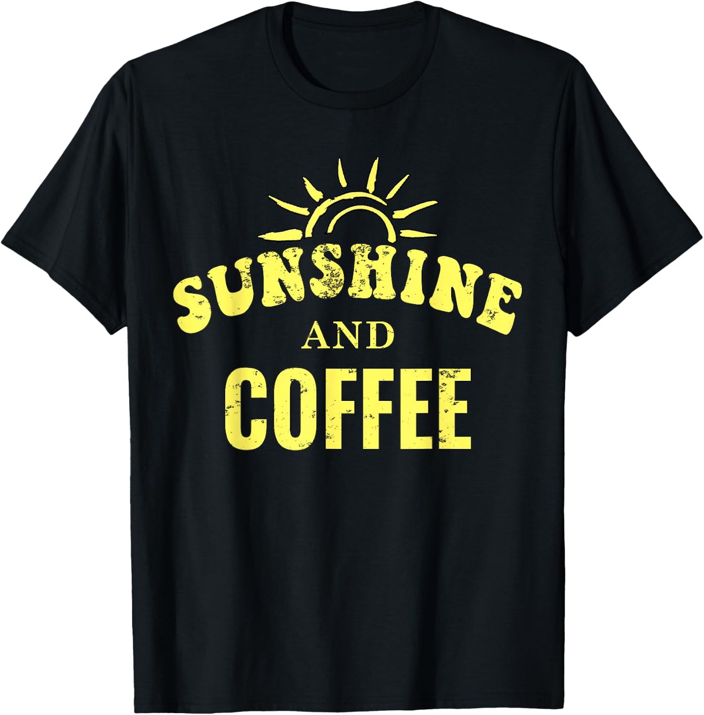 Coffee Lovers | Sunshine and Coffee Retro Style Mothers Day T-Shirt - T-Shirt | Black
