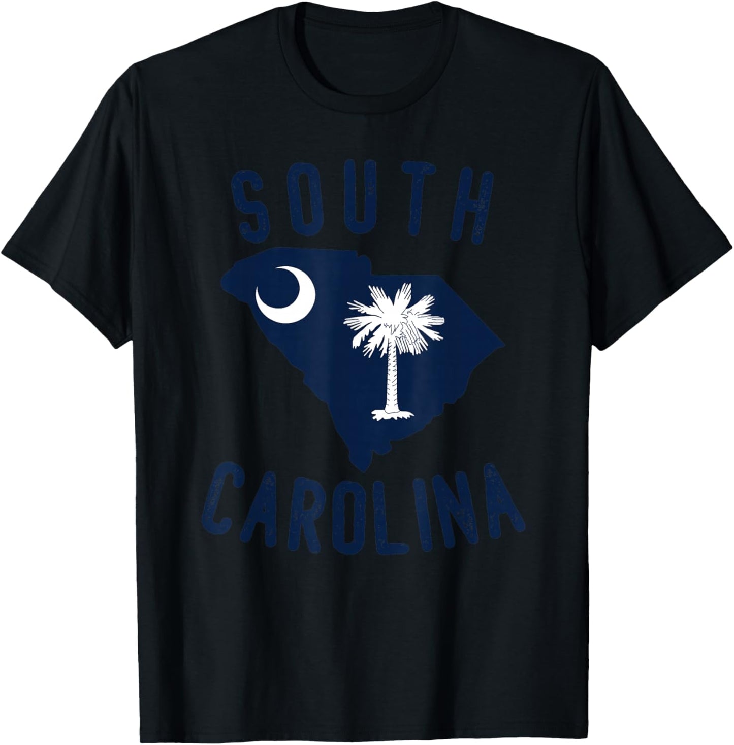 South Carolina State Flag Palmetto Tree Crescent Moon SC T-Shirt - T-Shirt | Black