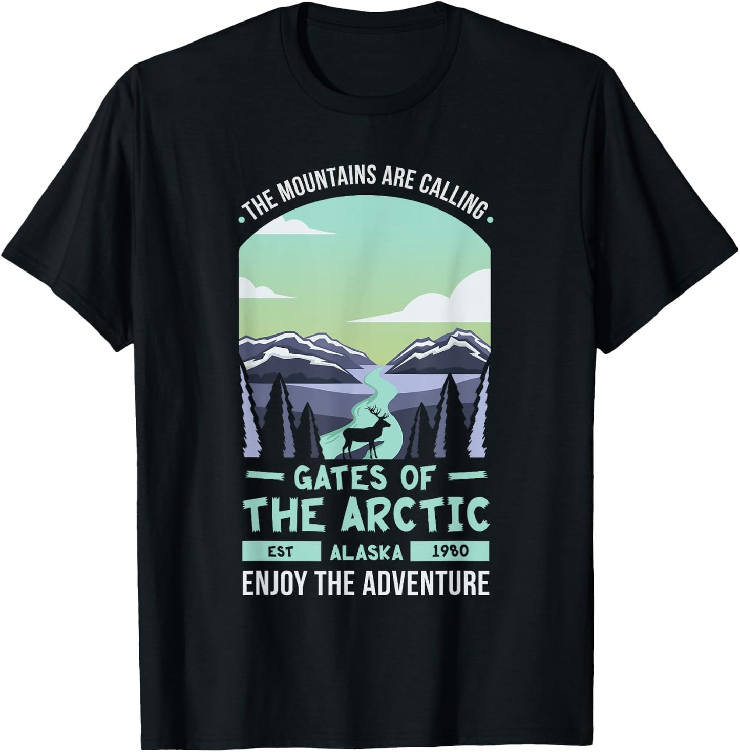 Gates of the Arctic National Park US Alaska T-Shirt - T-Shirt | Black