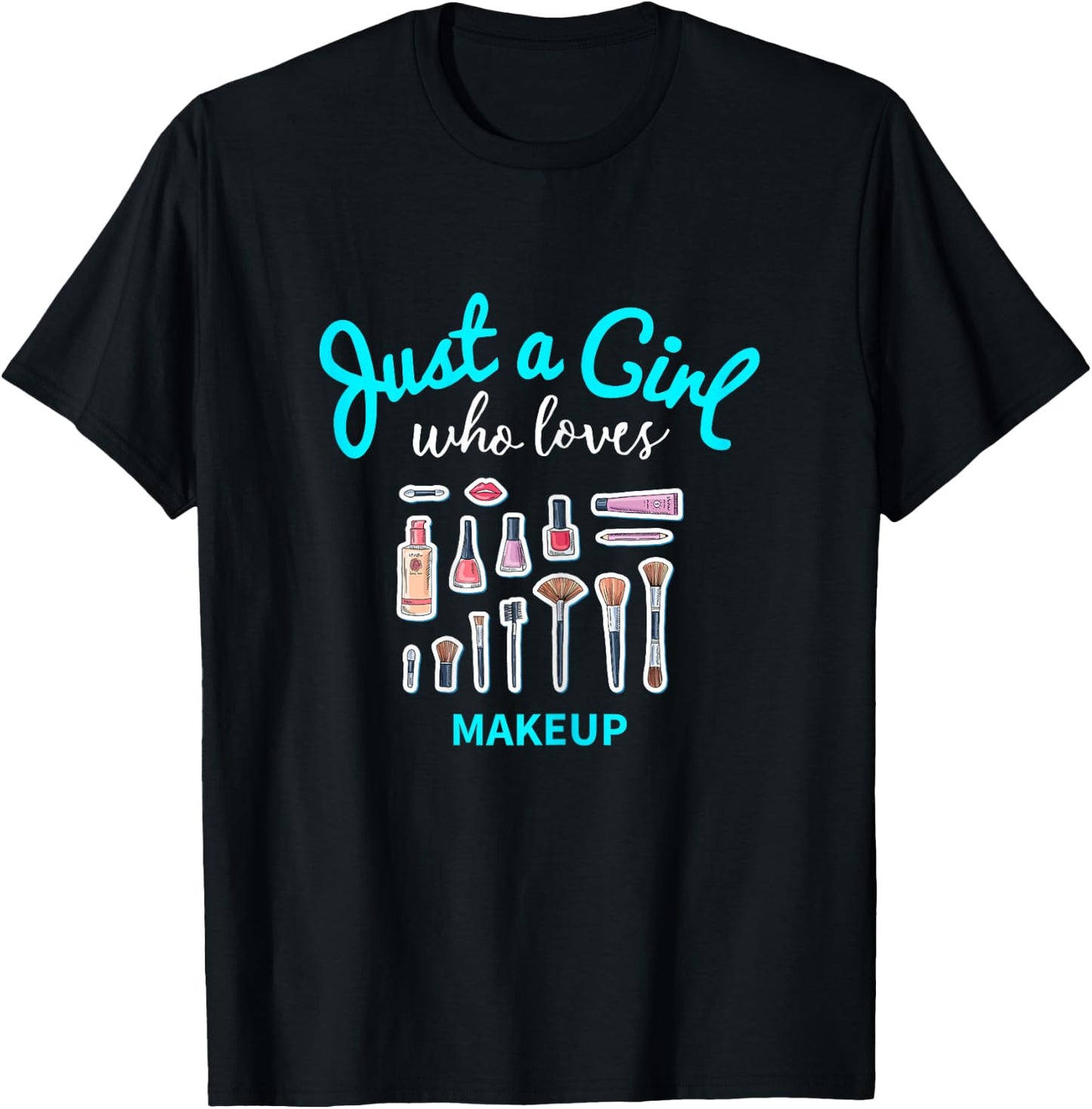 Girls Makeup Shirt | Kids Makeup T-Shirt - T-Shirt | Black
