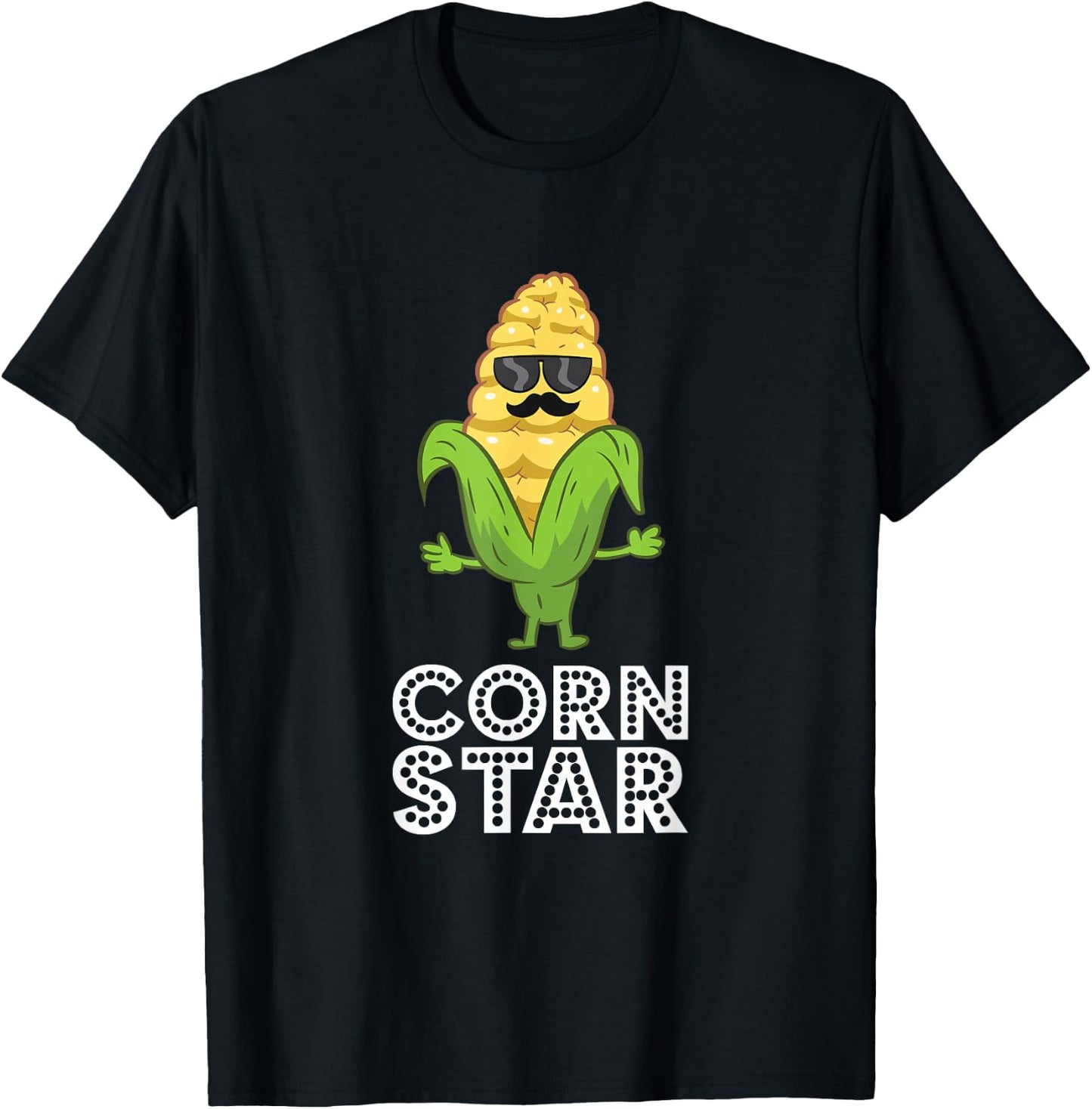 Funny Corn Star With Sunglasses Gift Corn Farmer T-Shirt - T-Shirt | Black