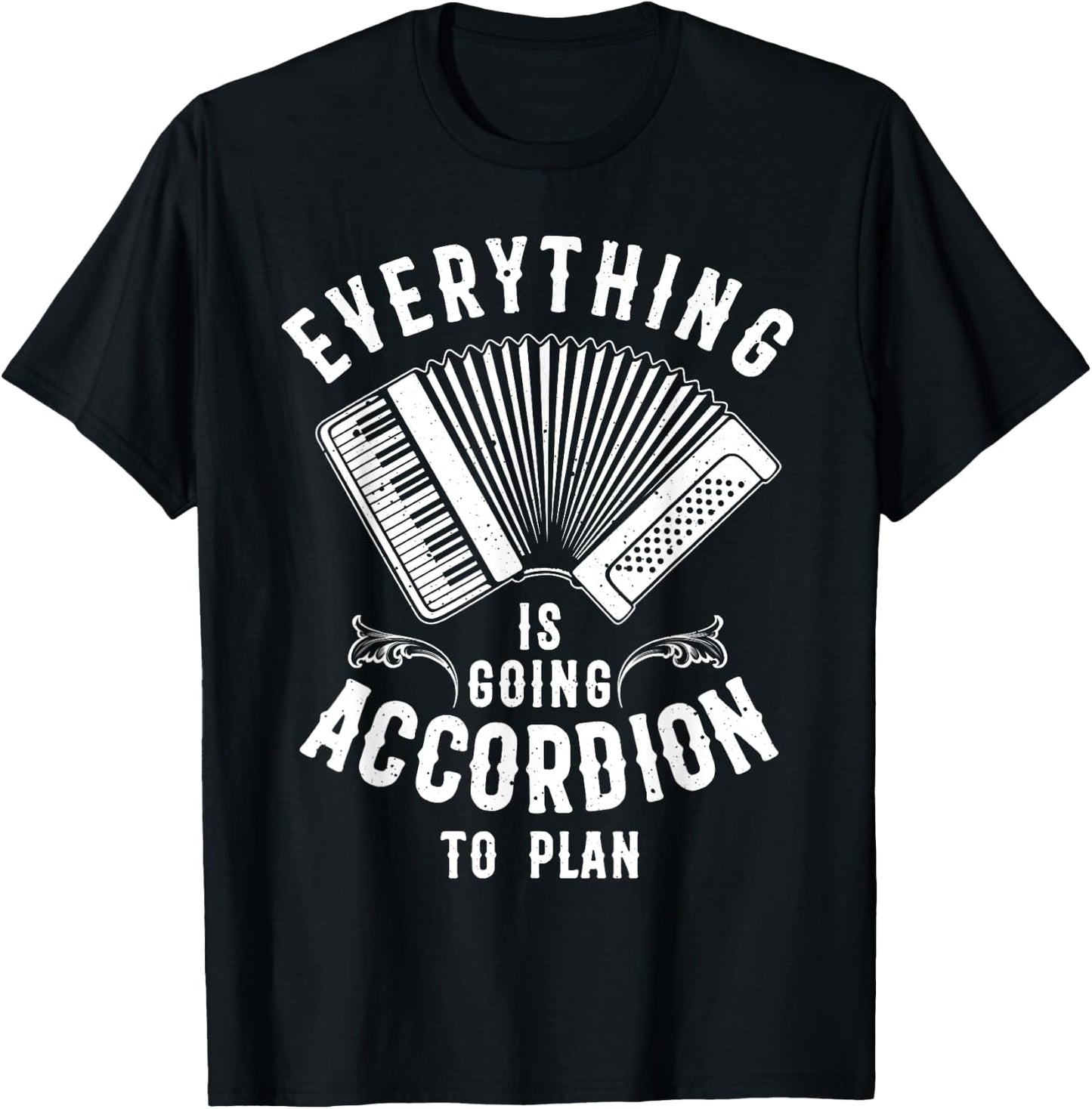 Funny Accordion Gift Men Women Cool Instrument Player Joke T-Shirt - T-Shirt | Black