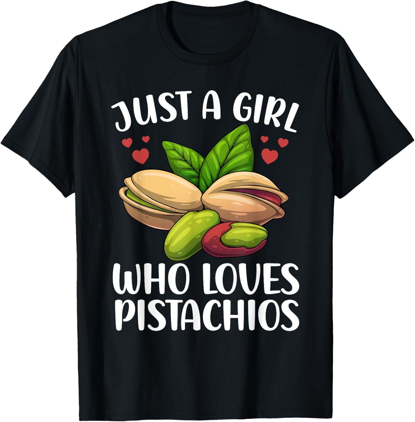 Pistachio Art Girls Fruit Nut Vegan Pistachios T-Shirt - T-Shirt | Black
