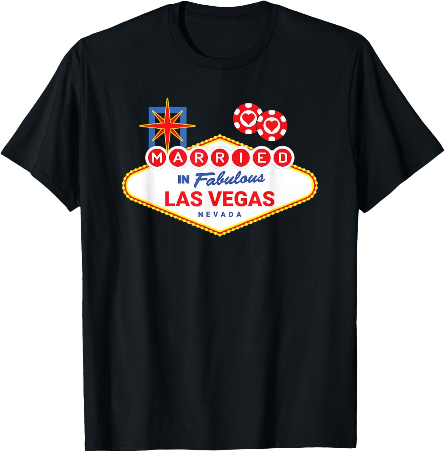 Las Vegas Wedding - Vegas Couple - Married in Vegas T-Shirt - T-Shirt | Black