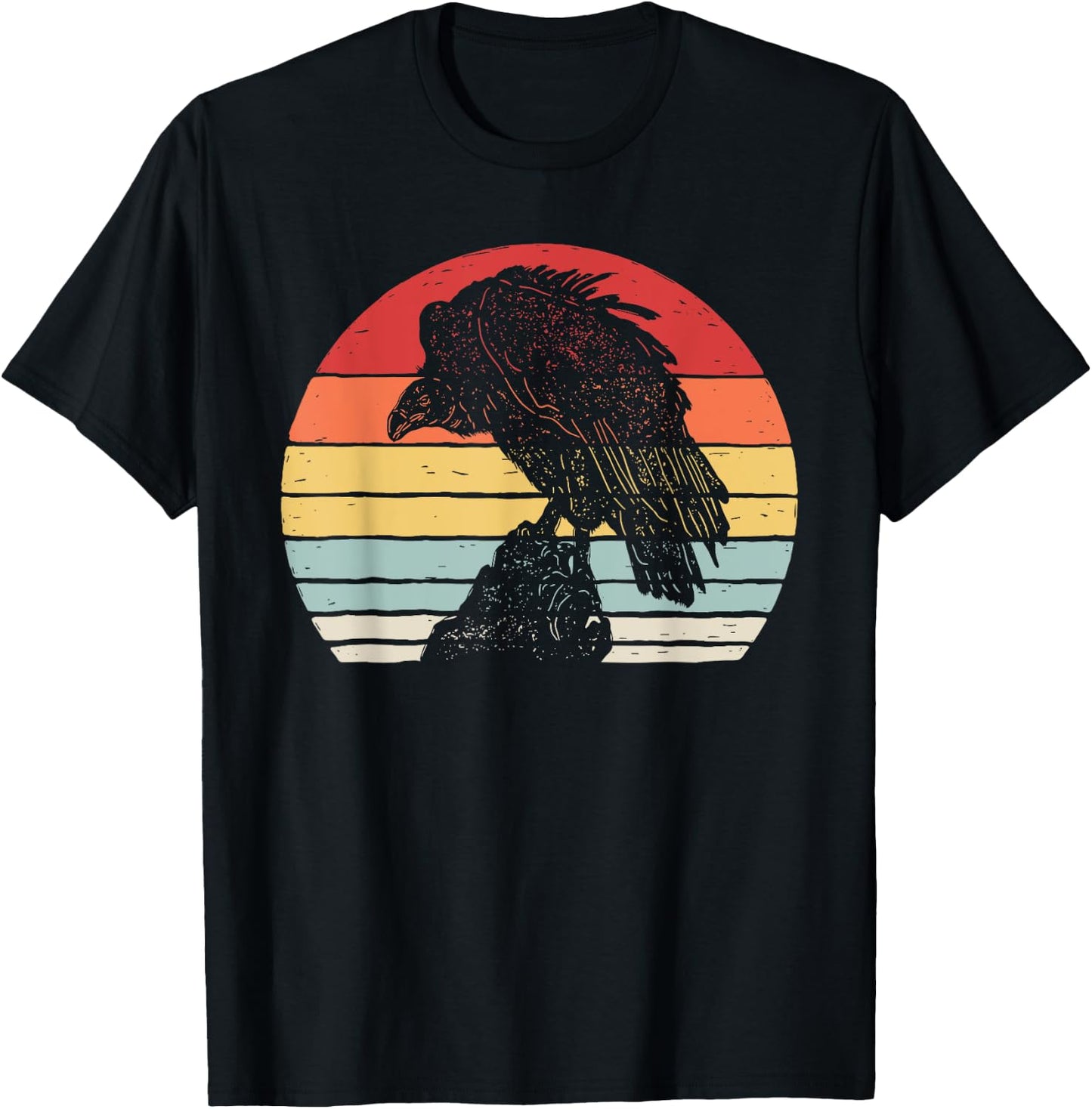 Vintage Retro Vulture Bird T-Shirt - T-Shirt | Black