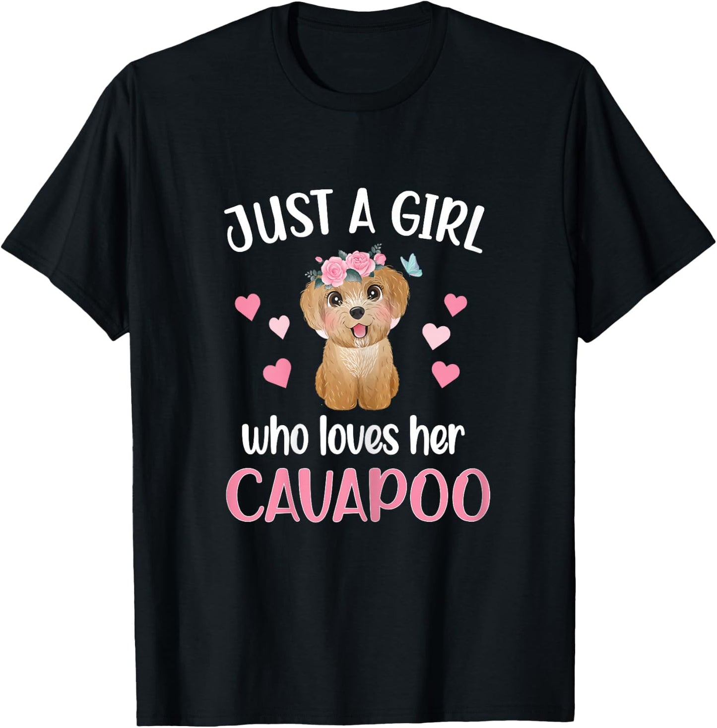 Just A Girl Who Loves Her Cavapoo Mom Cavoodle T-Shirt - T-Shirt | Black