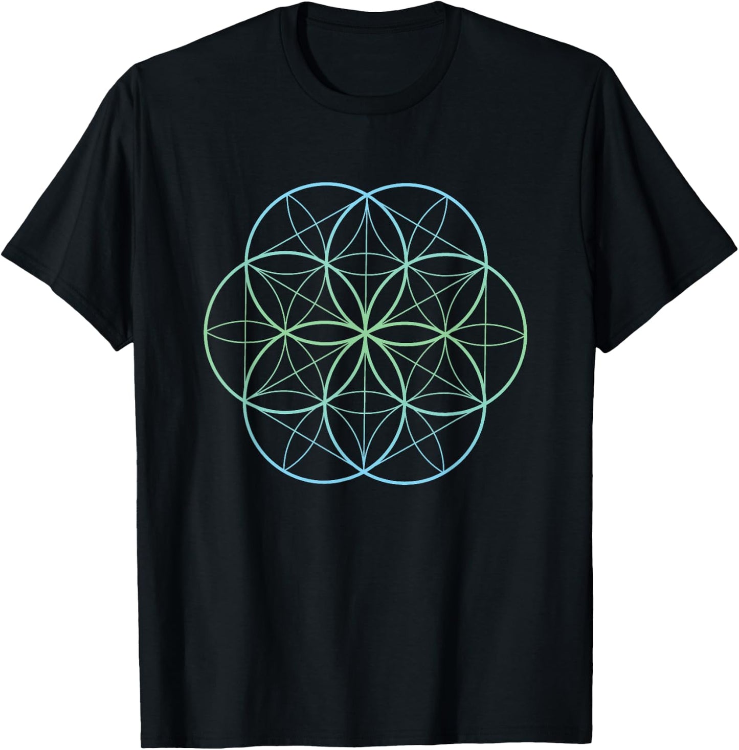 Flower of Life Holy Geometry Spiritual Clothing T-Shirt - T-Shirt | Black