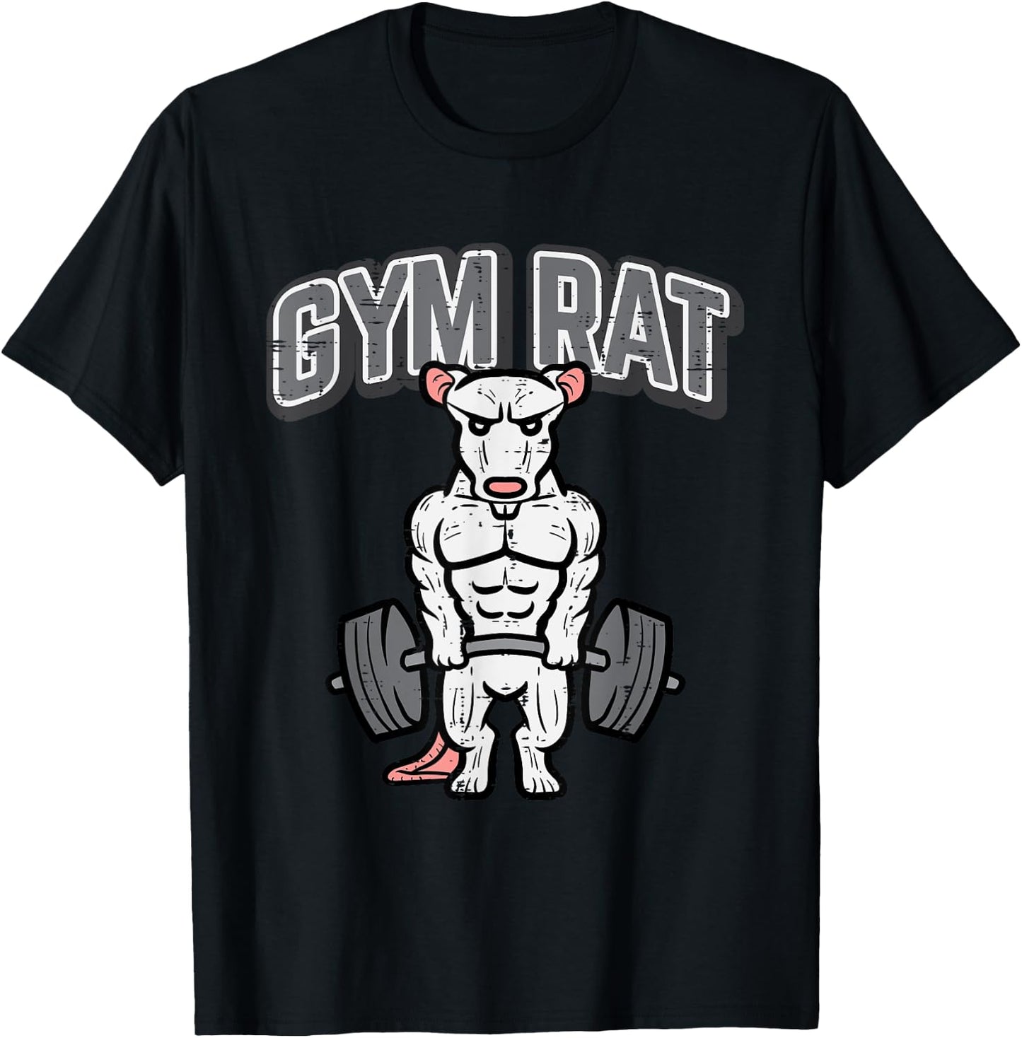 Gym Deadlift Funny Workout Rat Fitness Training Men Women T-Shirt - T-Shirt | Black