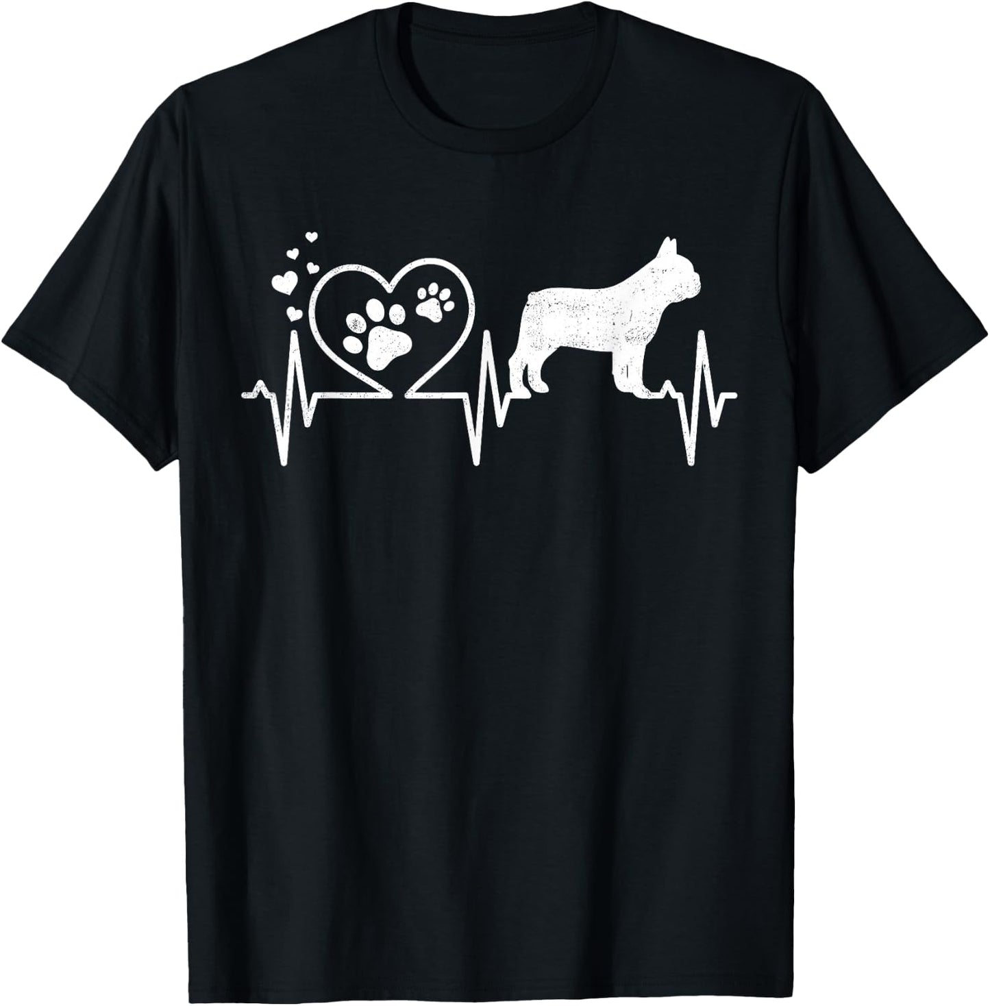 Frenchie French Bulldog Mom Mom Dad Heartbeat Women Kids T-Shirt - T-Shirt | Black