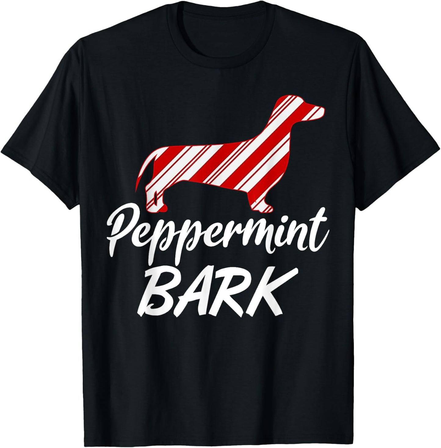 Dachshund Christmas Peppermint Bark Gift T-Shirt - T-Shirt | Black