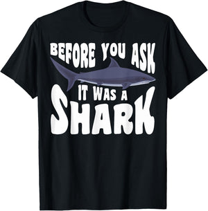 Amputee Funny Before You Ask It Was A Shark Amputation T-Shirt - T-Shirt | Black