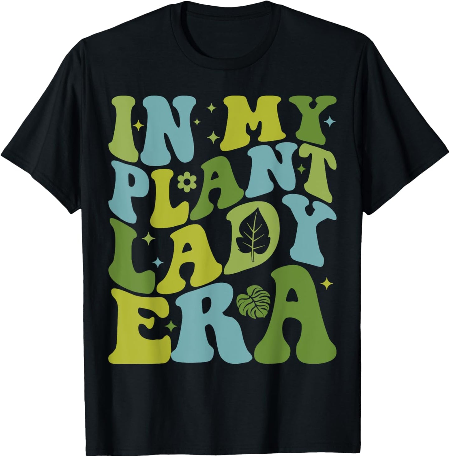 In My Plant Lady Era Groovy Plant Lover Gardening Plant Mama T-Shirt - T-Shirt | Black