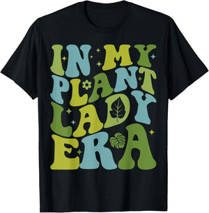 In My Plant Lady Era Groovy Plant Lover Gardening Plant Mama T-Shirt - T-Shirt | Black