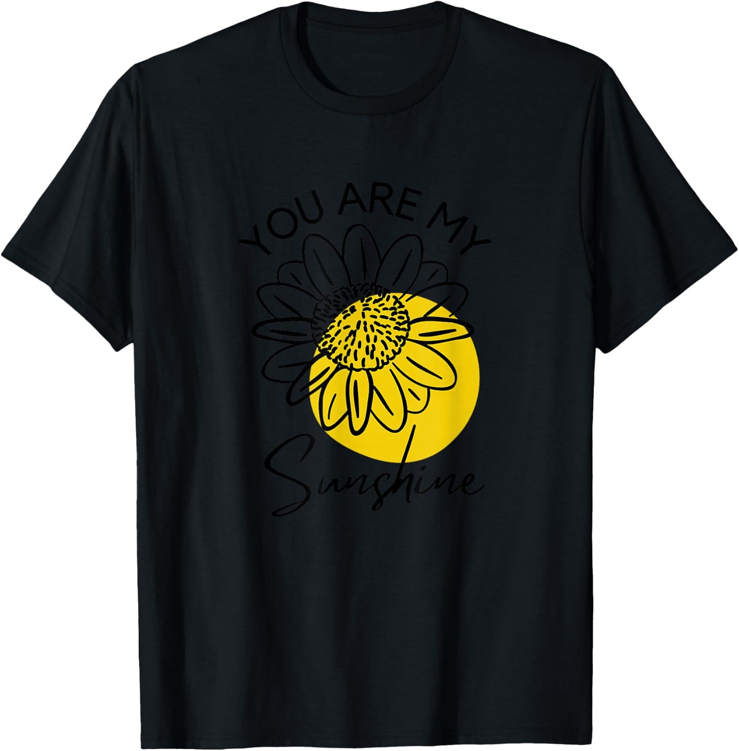Women's Summer You Are My Sunshine Sunflower Garden Graphic T-Shirt - T-Shirt | Black