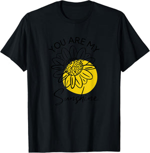Women's Summer You Are My Sunshine Sunflower Garden Graphic T-Shirt - T-Shirt | Black