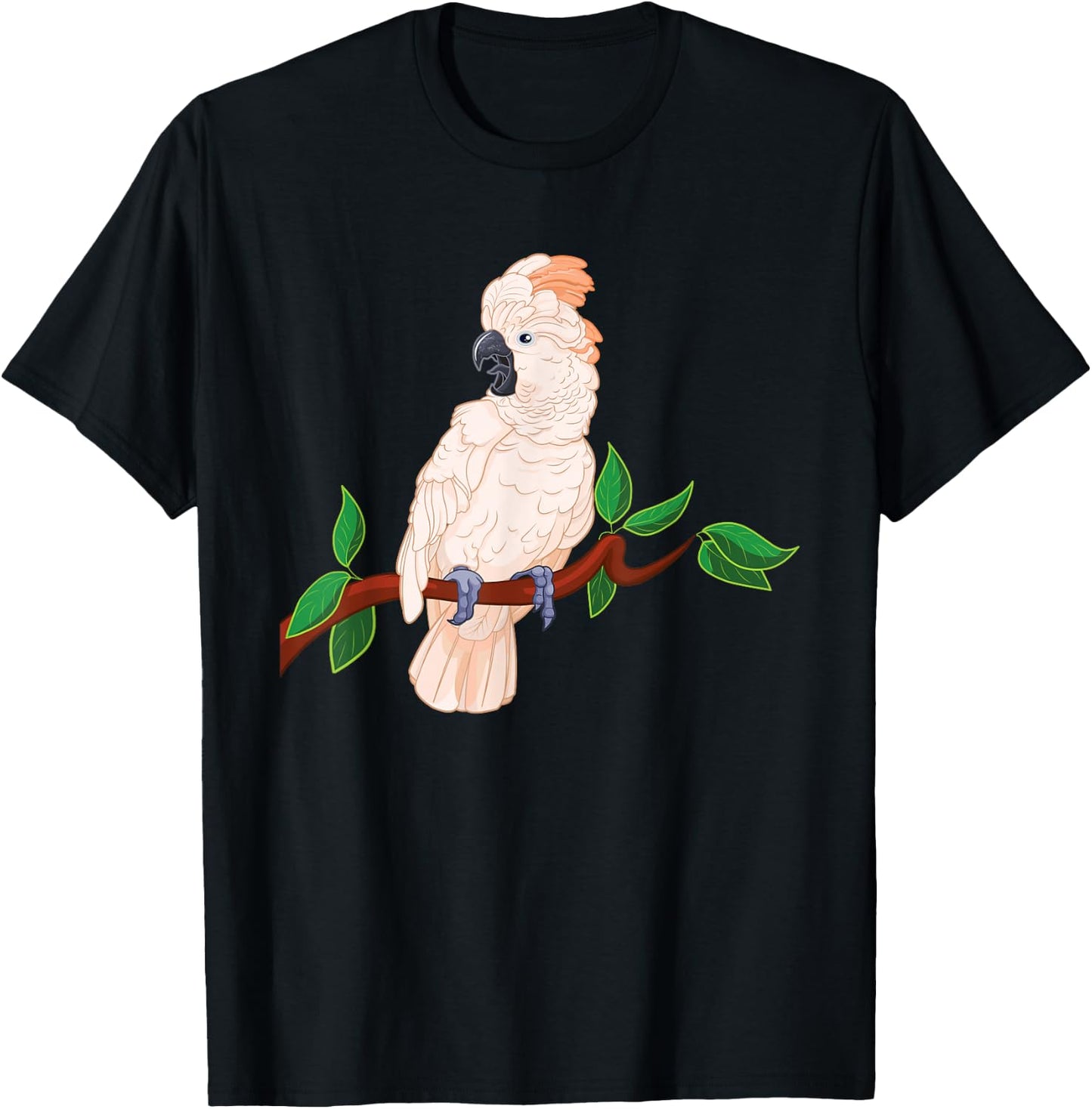 Moluccan Cockatoo on a Branch T-Shirt - T-Shirt | Black