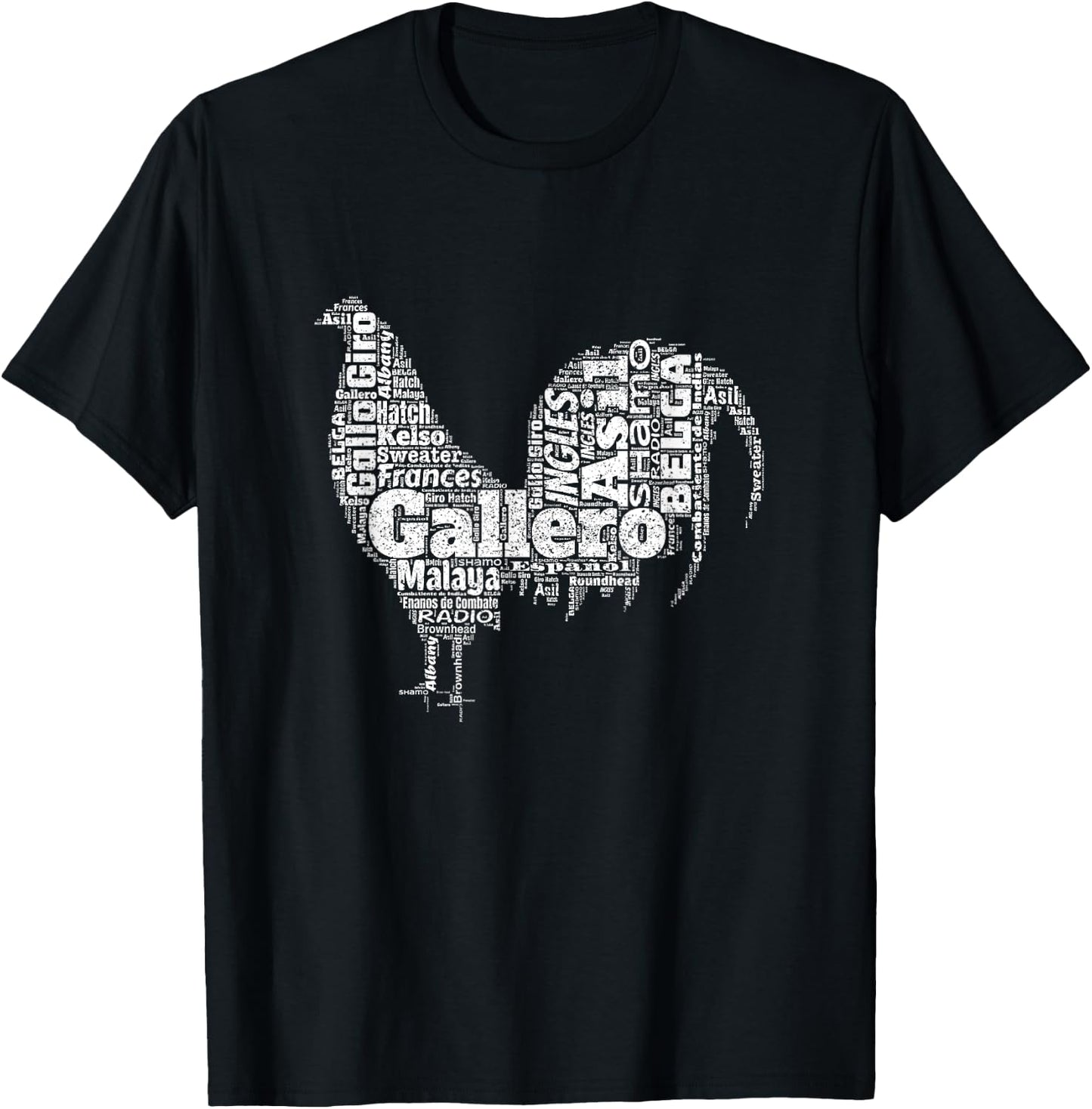 Gallero Tipos De Gallo De Pelea Silueta De Gallo T-Shirt - T-Shirt | Black