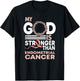 My God Is Stronger Than Endometrial Cancer Awareness Ribbon T-Shirt - T-Shirt | Black