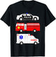 Police Car Fire Truck Ambulance First Responders Design T-Shirt - T-Shirt | Black