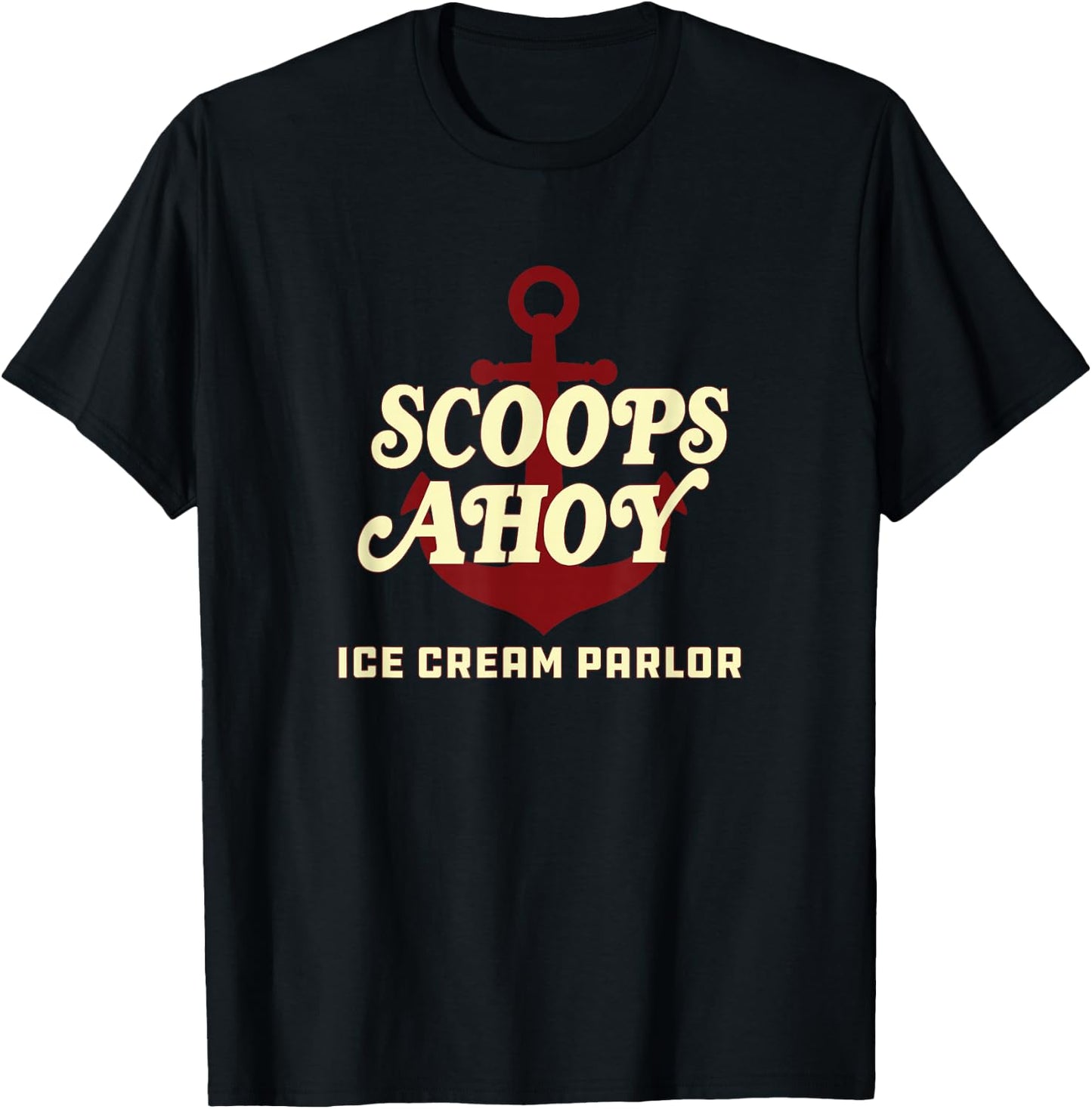 Stranger Things Scoops Ahoy Ice Cream Parlor Logo T-Shirt - T-Shirt | Black