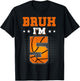 Retro Bruh I'm 5 Basketball 5th Bday Party 5 Years Old T-Shirt - T-Shirt | Black