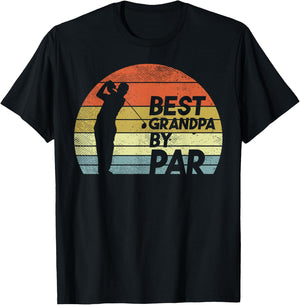 Best Grandpa By Par Golf Fathers Day Golfer Gramps Gift T-Shirt - T-Shirt | Black