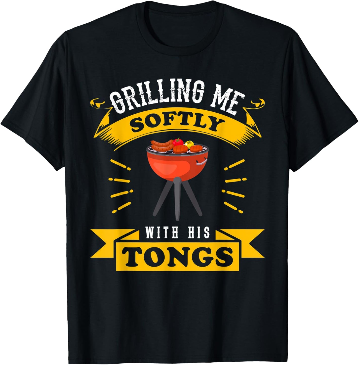 BBQ Grilling Me Softly Grillmaster BBQ Meat Lover Gift T-Shirt - T-Shirt | Black