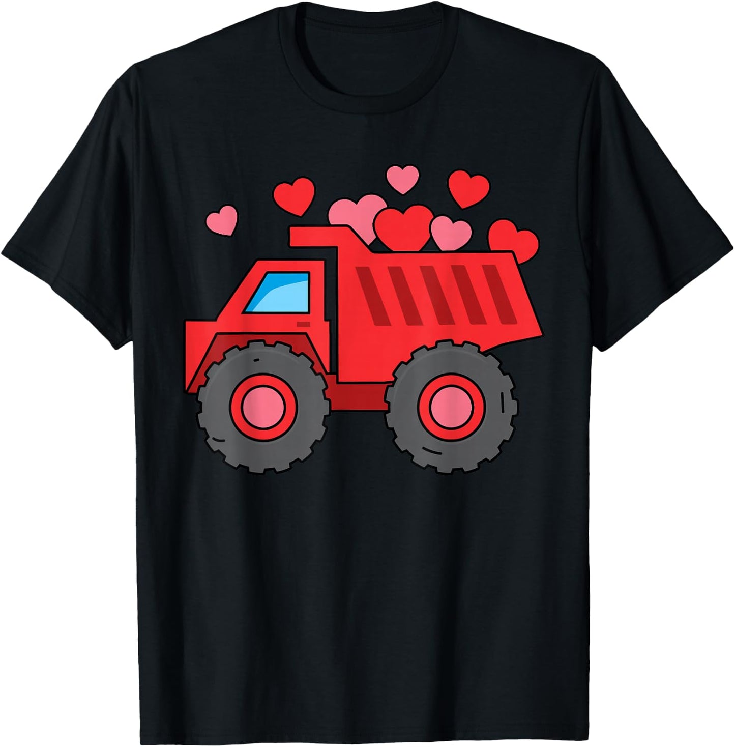 Valentines Day Construction Trucks Funny Boys Kids Toddler T-Shirt - T-Shirt | Black