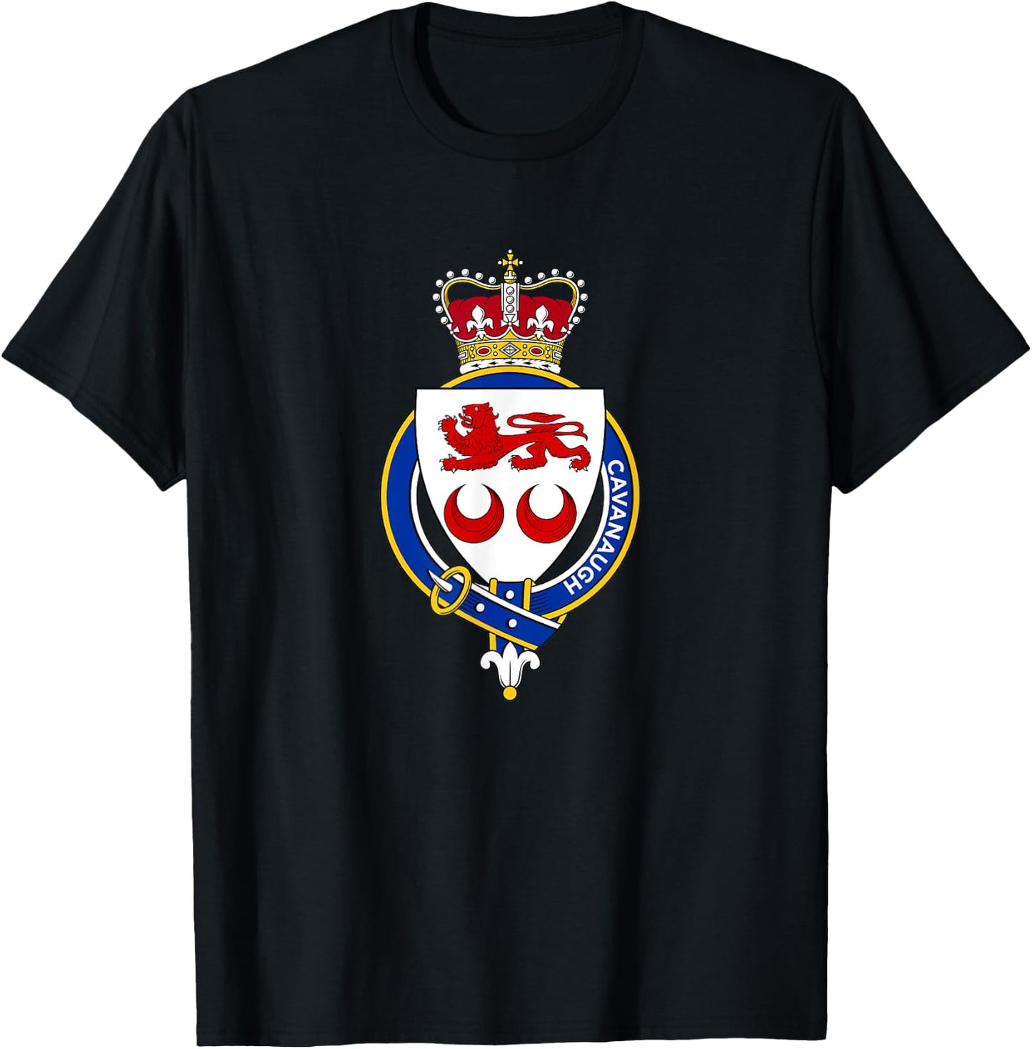 Cavanaugh Coat of Arms - Family Crest T-Shirt - T-Shirt | Black