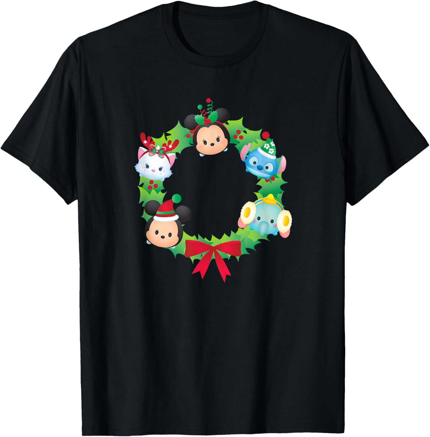 Tsum Tsum - Christmas Wreath T-Shirt - T-Shirt | Black