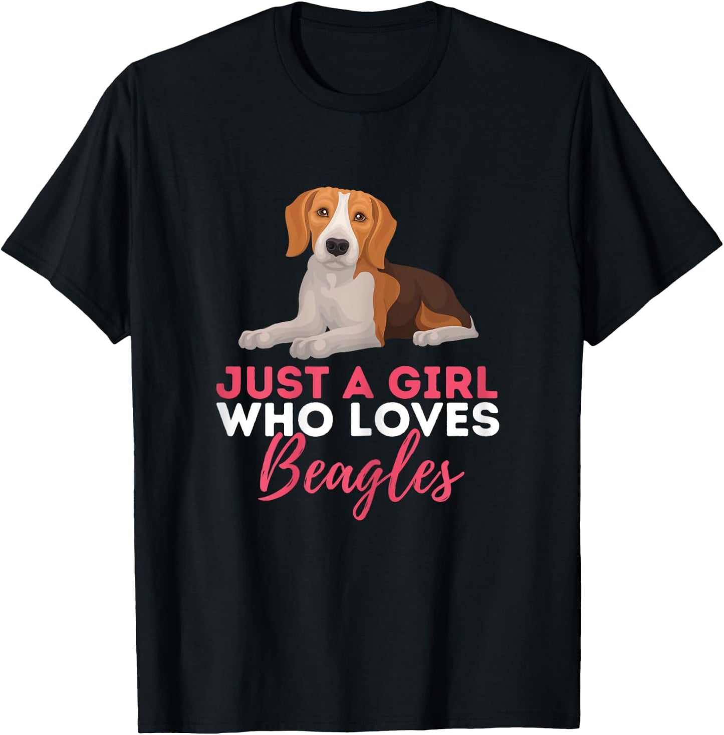 Just A Girl Who Loves Beagles - Beagle Dog Lover Pet Owner T-Shirt - T-Shirt | Black