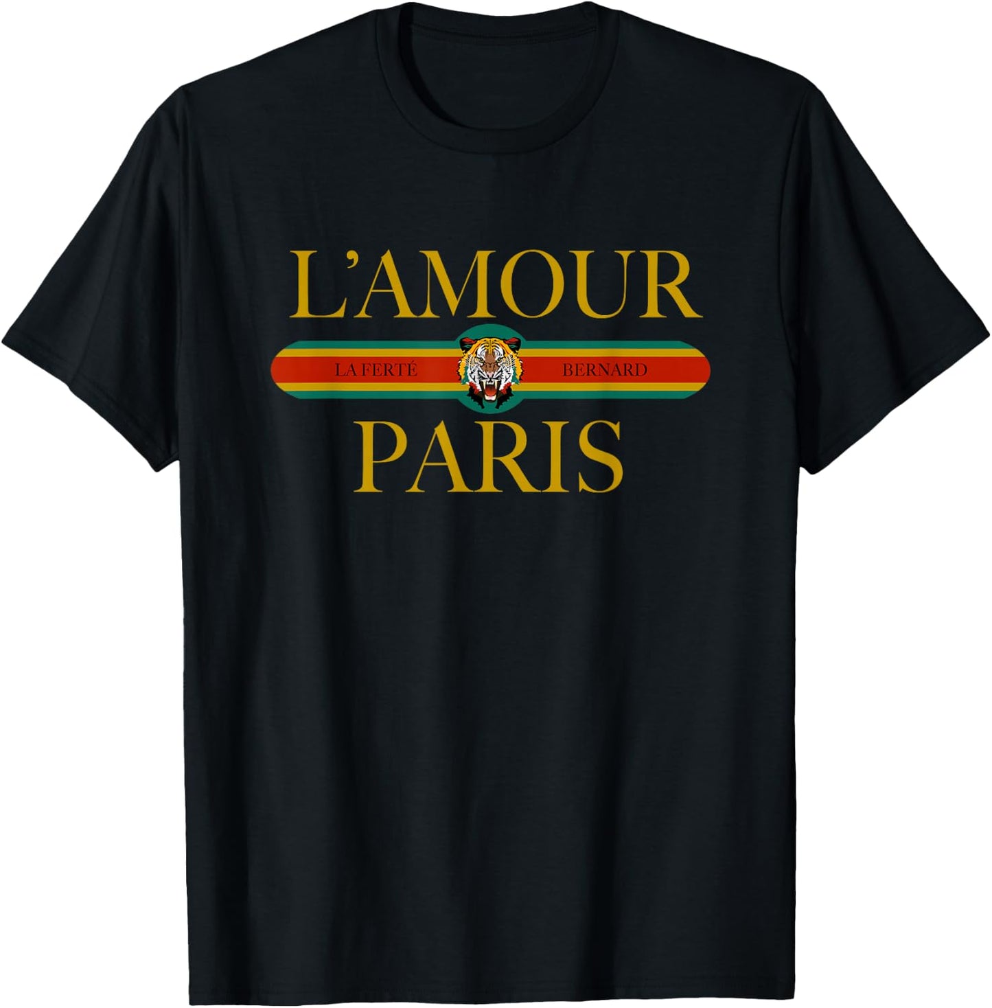 Paris L'Amour - Fashion Tiger Face - I Love Paris - Classic T-Shirt - T-Shirt | Black