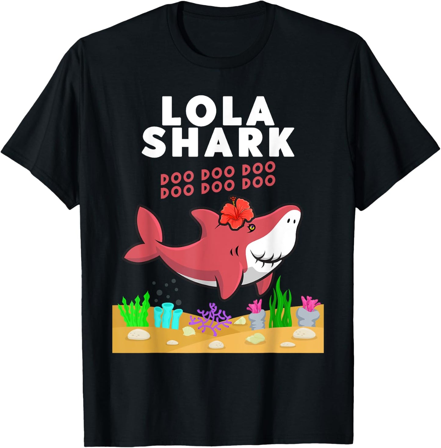 Promoted to Lola Shark Cute Grandmother Gift Filipino T-Shirt - T-Shirt | Black