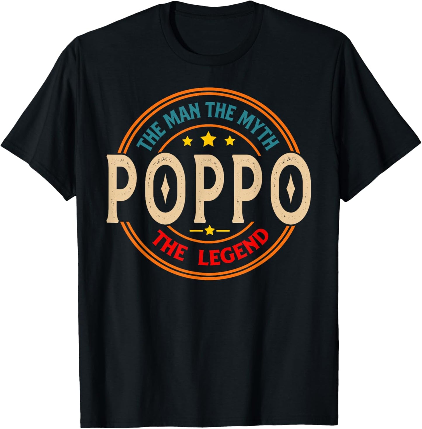 POPPO The Legend The Man, Funny POPPO Fathers Day T-Shirt - T-Shirt | Black