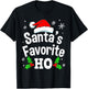 Funny Christmas Santa's Favorite Ho Naughty Pajama Black Adult Cotton Polyester Short Sleeve Small T-Shirt - T-Shirt | Black