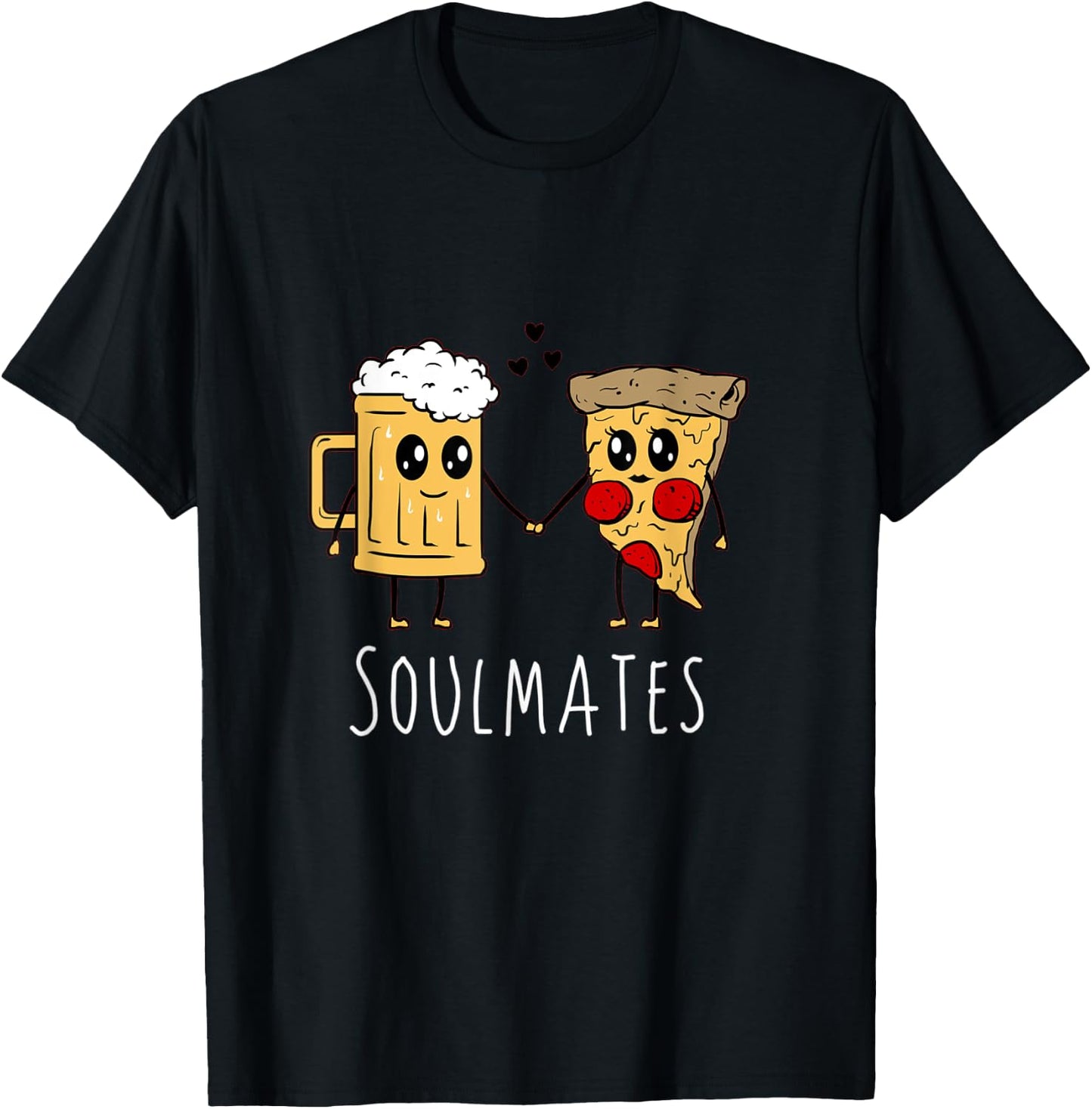 Soulmates Pizza Beer T-Shirt - T-Shirt | Black