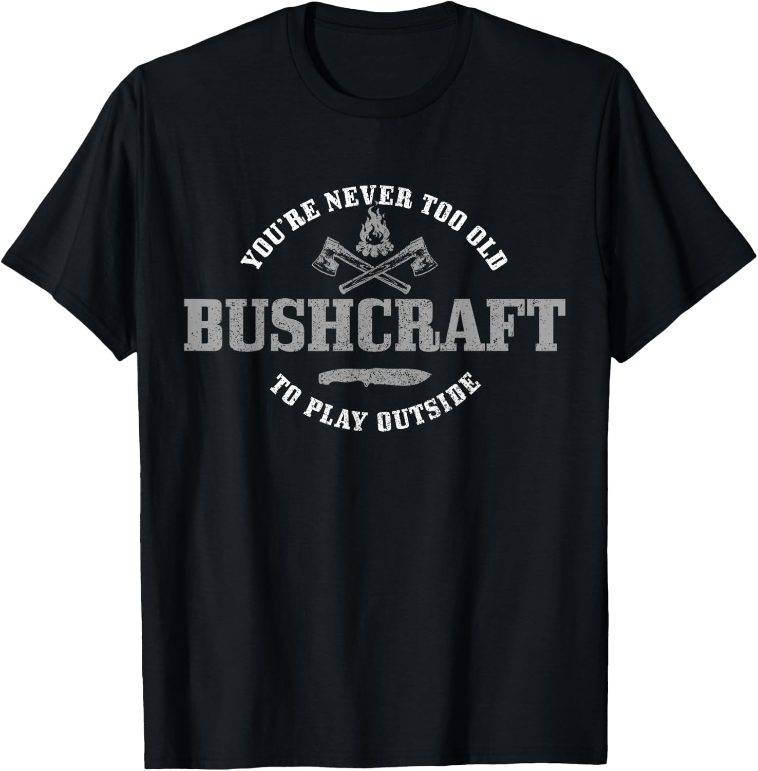 Bushcraft Outdoor Survival Camping Axe Knife Gift T-Shirt - T-Shirt | Black