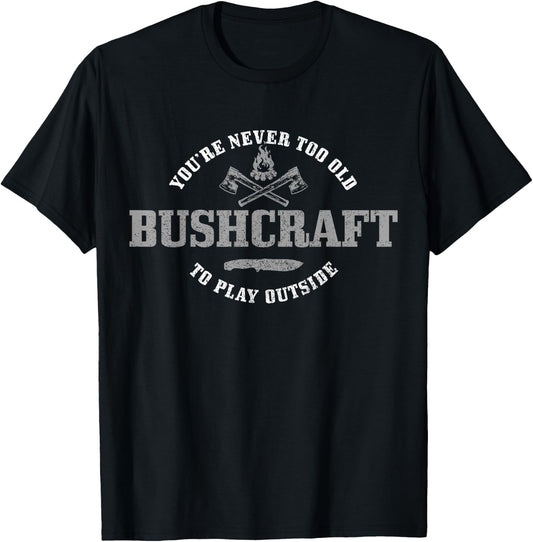 Bushcraft Outdoor Survival Camping Axe Knife Gift T-Shirt - T-Shirt | Black