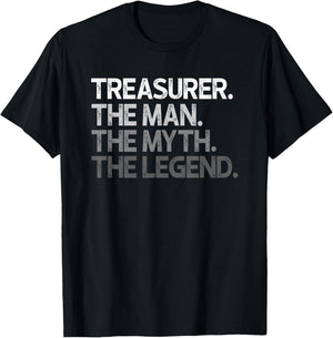 Treasurer Design The Man Myth Legend T-Shirt - T-Shirt | Black