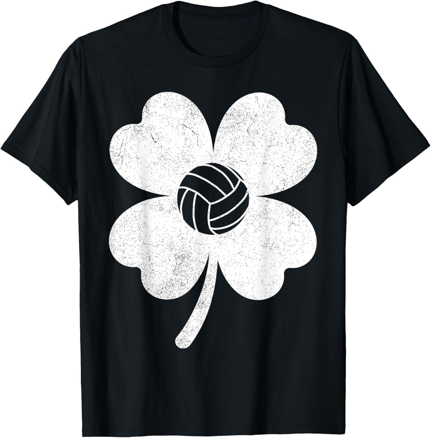 Volleyball St Patrick Day Clover Shamrock Boys Girls Player T-Shirt - T-Shirt | Black