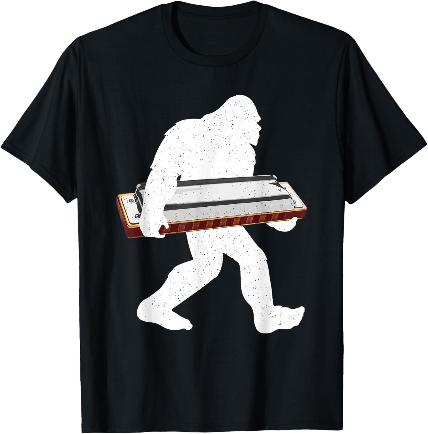 Funny Harmonica Art Women Boys Girls Kid Harmonicist T-Shirt - T-Shirt | Black