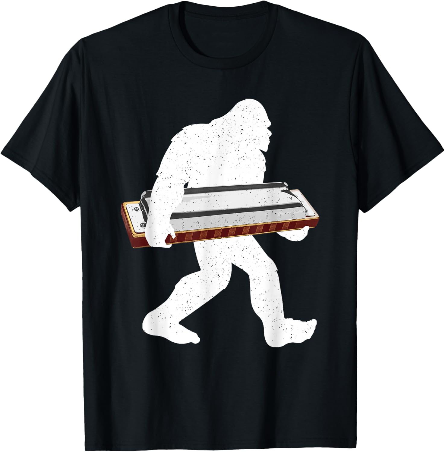 Funny Harmonica Art Women Boys Girls Kid Harmonicist T-Shirt - T-Shirt | Black