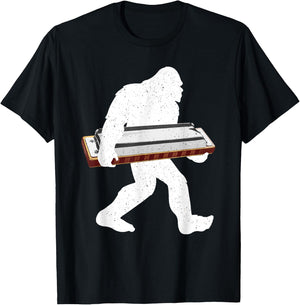 Funny Harmonica Art Women Boys Girls Kid Harmonicist T-Shirt - T-Shirt | Black