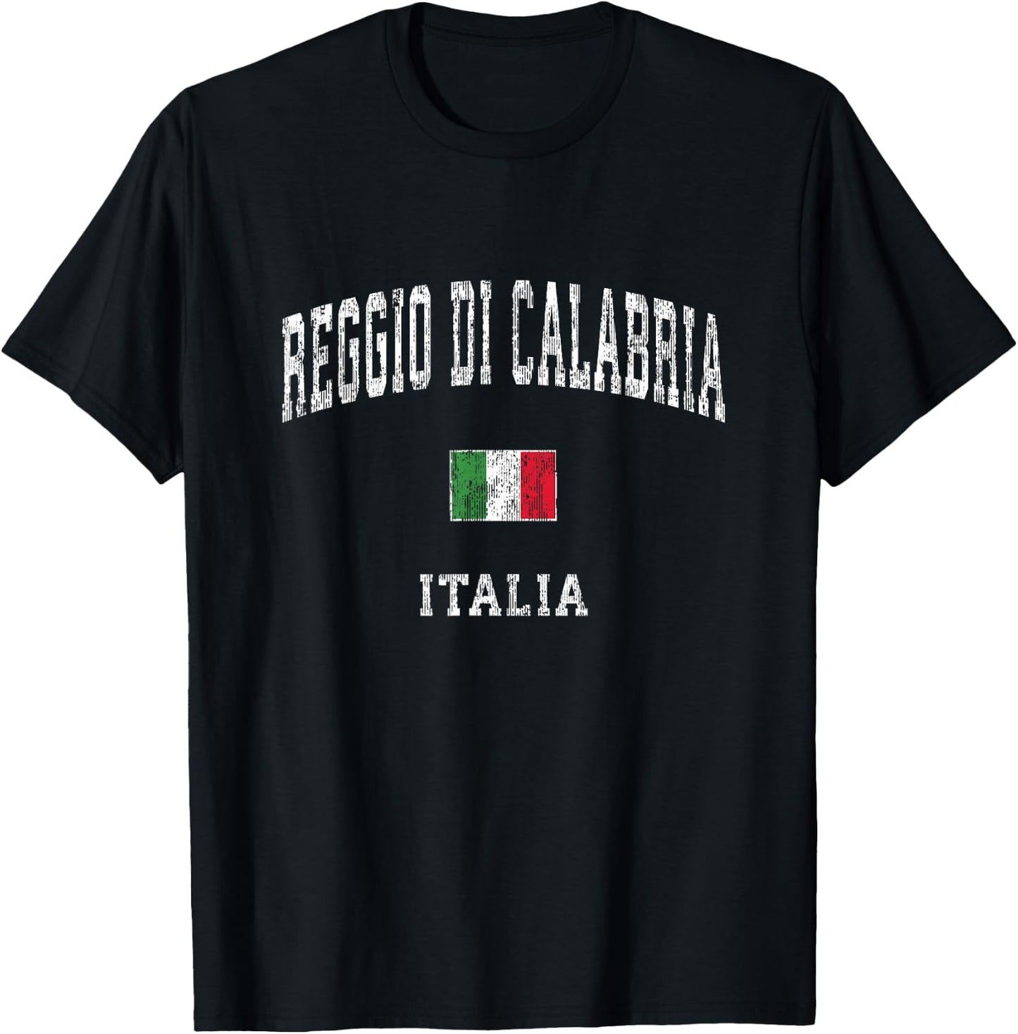 Reggio Di Calabria Italy Vintage Athletic Sports Design T-Shirt - T-Shirt | Black