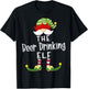 Beer Drinking Elf Group Christmas Funny Pajama Party T-Shirt - T-Shirt | Black