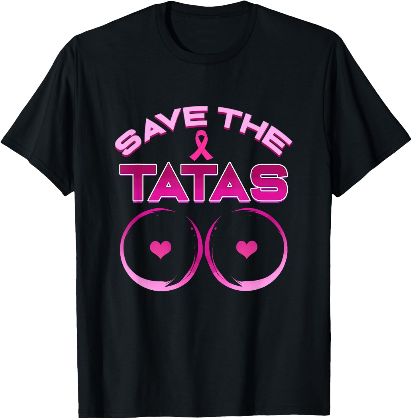 Save The Tatas - Pink Ribbon T-Shirt - T-Shirt | Black